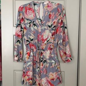 Purple floral drop waist Mini Dress by Eight Sixty